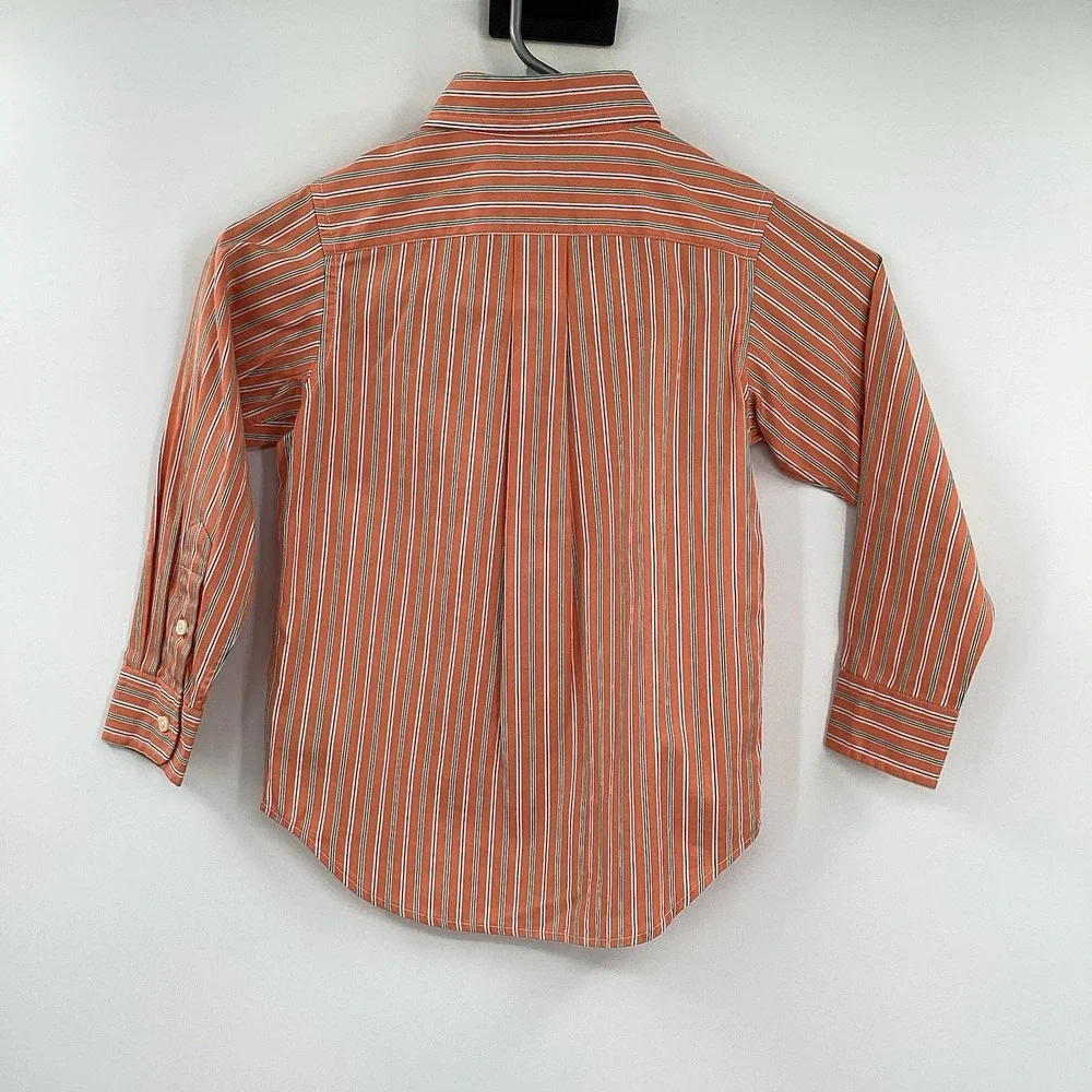 Boys Polo‎ Ralph Lauren Long Sleeved Striped Button Down Size 4
